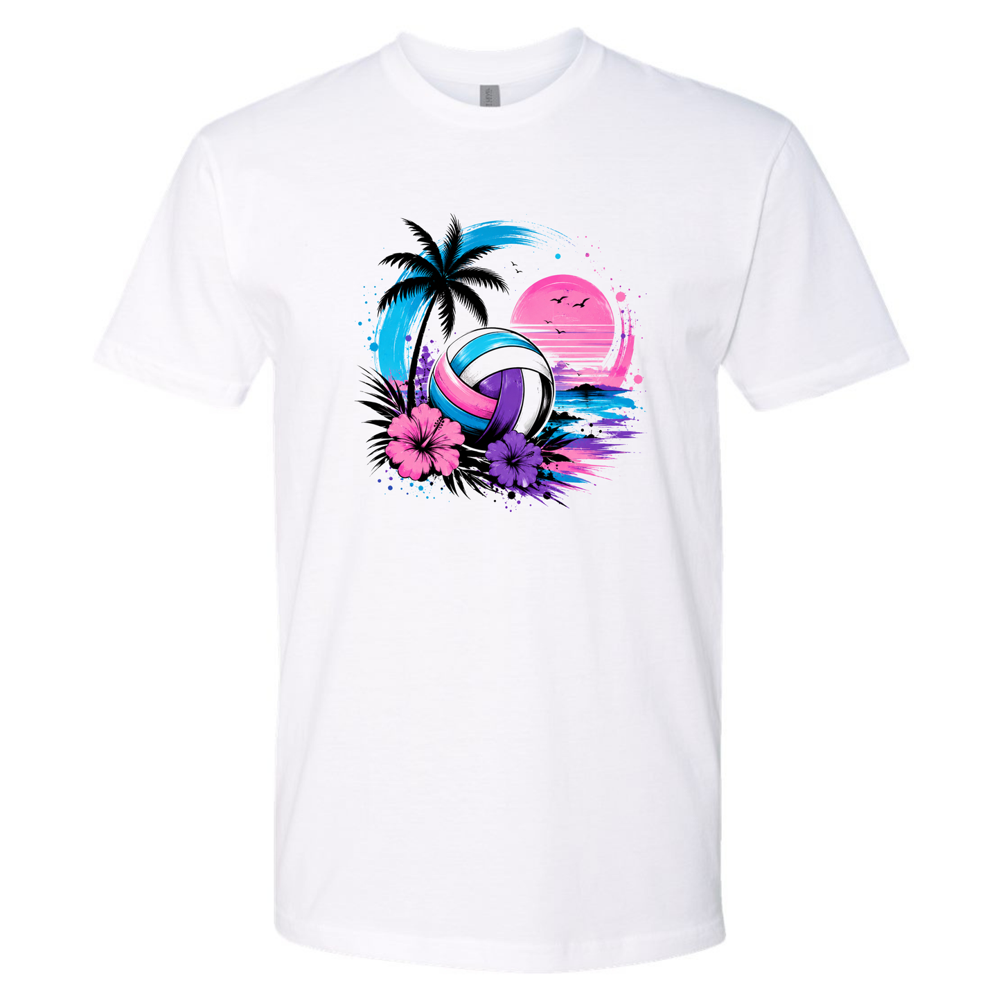 Volleyball on the Beach - Pink, Purple, Turquoise