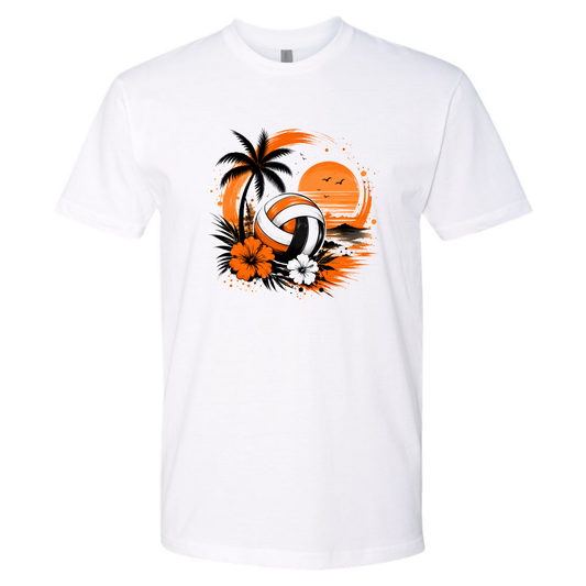 Volleyball on the Beach - Orange and Black