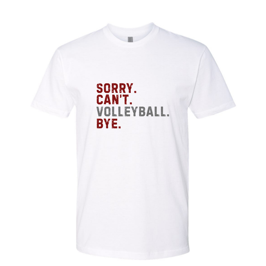 Sorry. Can't. Volleyball. Bye.  Maroon and Gray