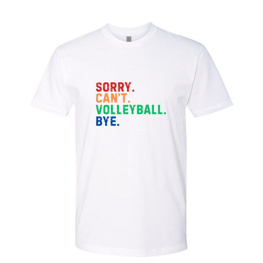 Sorry. Can't. Volleyball. Bye.  Rainbow
