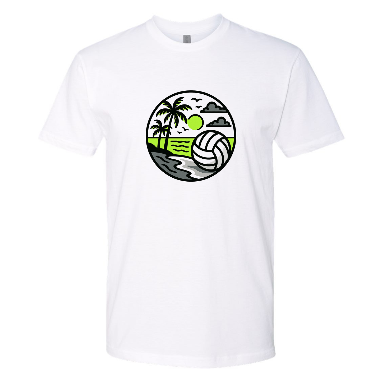 Volleyball on the Beach - Lime Green, Gray and Black