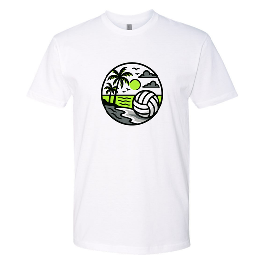 Volleyball on the Beach - Lime Green, Gray and Black